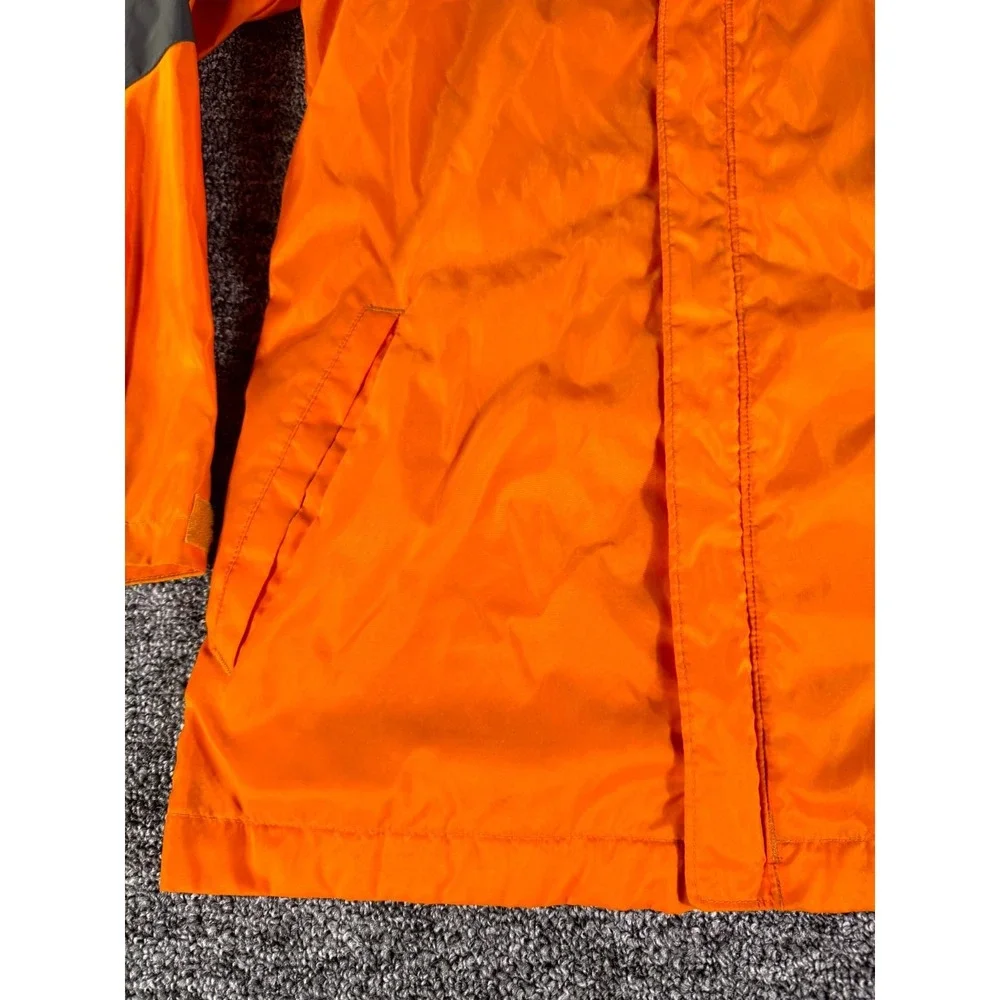 Columbia Sportswear Windbreaker Jacket Youth Medium 10/12 Orange Gray Hooded